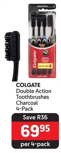 Makro COLGATE Double Action Toothbrushes Charcoal 4-Pack offer
