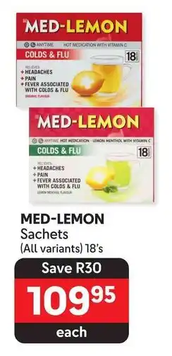 Makro MED-LEMON Sachets (All variants) 18's offer