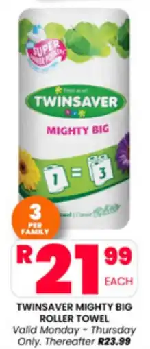 Take 'n Pay TWINSAVER MIGHTY BIG ROLLER TOWEL offer