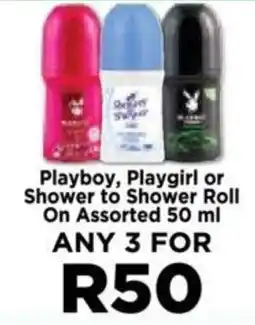 Food Lover's Market Playboy, Playgirl or Shower to Shower Roll On Assorted 50 ml offer
