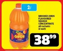 Usave BROOKES OROS FLAVOURED SQUASH CONCENTRATE all variants 2L each offer