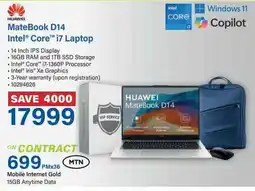 Incredible Connection HUAWEI MateBook D14 Intel Core i7 Laptop offer