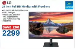 Incredible Connection LG 24 Inch Full HD Monitor with FreeSync offer