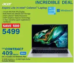 Incredible Connection Acer Aspire Lite 14 Intel Celeron Laptop offer