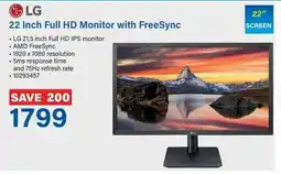 Incredible Connection LG 22 Inch Full HD Monitor with FreeSync offer