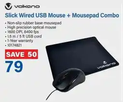 Incredible Connection Slick Wired USB Mouse + Mousepad Combo offer