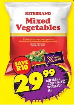 Shoprite RITEBRAND FROZEN MIXED VEGETABLES 1kg offer
