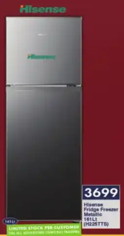 President Hyper Hisense Fridge Freezer Metallic (H225TTS) offer