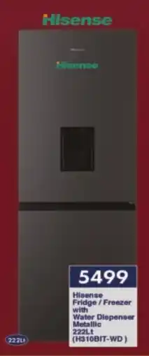 President Hyper Hisense Fridge/Freezer Water Dispenser Metallic (H310BIT-WD) offer