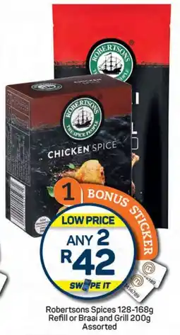 Pick n Pay Hypermarket Robertsons Spices Refill or Braai and Grill Assorted offer