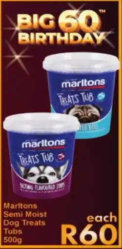 Marltons Semi Moist Dog Treats Tubs