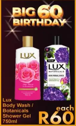 President Hyper Lux Body Wash/ Botanicals Shower Gel offer