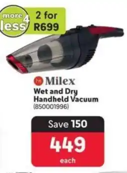 Makro Milex Wet and Dry Handheld Vacuum offer
