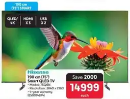 Makro Hisense 190 cm (75") Smart QLED TV offer
