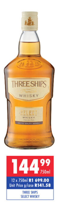 Three Ships Select Whisky 750ml