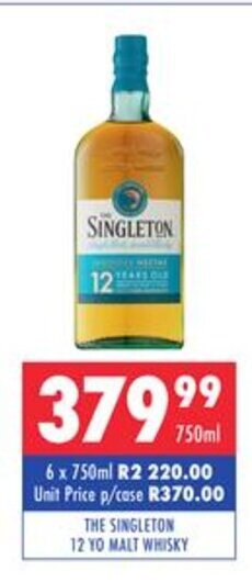 Ultra Liquors The Singleton 12 YO Malt Whisky 750ml offer