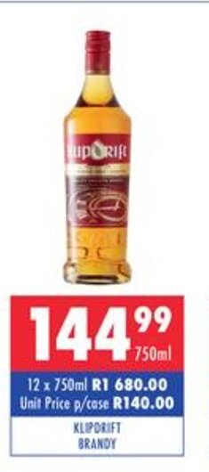 Ultra Liquors Klipdrift Brandy 750ml offer