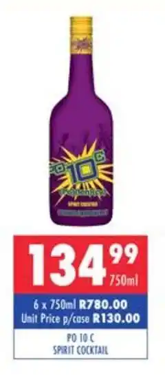 Ultra Liquors P0 10 C Spirit Cocktail 750ml offer