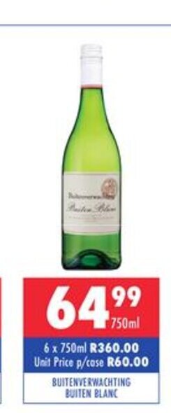 Ultra Liquors BUitenverwachting Buiten Blanc 750ml offer
