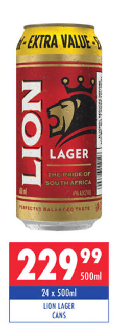 Lion Lager Cans 24 x 500ml