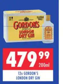 12x Gordon's London Dry Gin 200ml