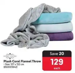 Plush Coral Flannel Throw