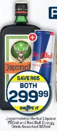 Pick n Pay Jagermeister Herbal Liqueur and Red Bull Energy Drink Assorted offer