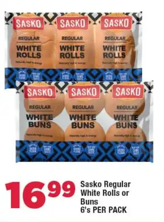 OK Foods Sasko Regular White Rolls or Buns offer