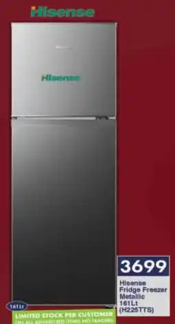 President Hyper Hisense Fridge Freezer Metallic (H225TTS) offer