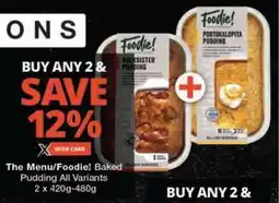 Checkers The Menu/Foodie! Baked Pudding All Variants offer