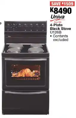 OK Furniture Univa 4-Plate Black Stove U126B offer