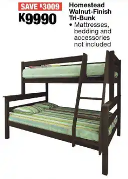OK Furniture Homestead Walnut-Finish Tri-Bunk offer