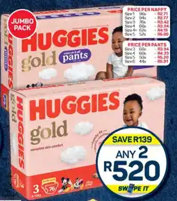 Pick n Pay Hypermarket Huggies Gold Disposable Nappies or Pants Jumbo Pack Assorted offer