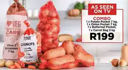 Food Lover's Market 1 x Potato Pocket, 1x Onion Pocket, 1 x Butternut Pocket, 1 x Carrot Bag offer