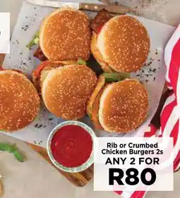 Food Lover's Market Rib or Crumbed Chicken Burgers offer