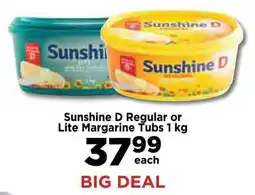 Food Lover's Market Sunshine D Regular or Lite Margarine Tubs offer