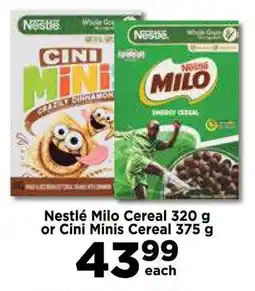 Food Lover's Market Nestlé Milo Cereal or Cini Minis Cereal offer