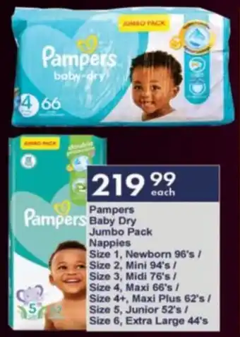 President Hyper Pampers Baby Dry Jumbo Pack Nappies offer