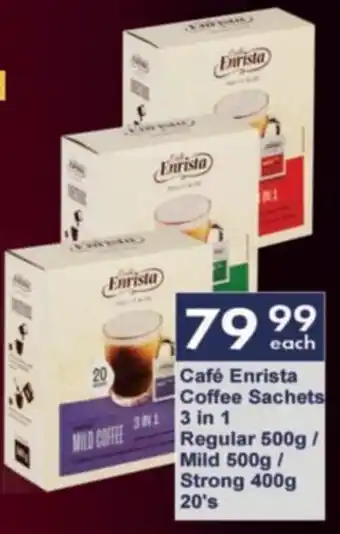 President Hyper Café Enrista Coffee Sachets 3 in 1 Regular/ Mild/ Strong offer