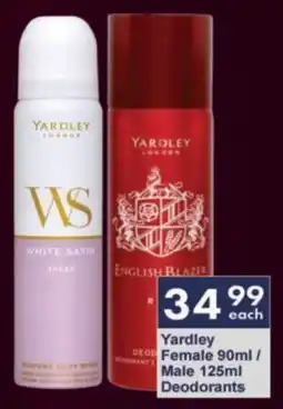 Yardley Female/ Male Deodorants