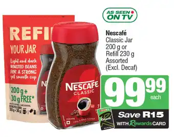 Spar Nescafé Classic Jar or Refill Assorted (Excl. Decaf) offer