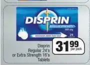 Spar Disprin Regular 24's Or Extra Strength 16's Tablets-Per Pack offer