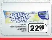 Spar Sta Soft Fabric Softener Refill All Variants-500ml Each offer
