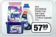 Spar Omo Auto Washing Powder 2Kg,Auto Liquid Concentrate 1.5L Or Capsules 17s-Each offer