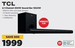 HiFi Corp TCL 2.1 Channel 200W Sound Bar S522W offer