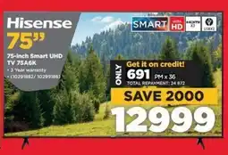 HiFi Corp Hisense 75-inch Smart UHD TV 75A6K offer