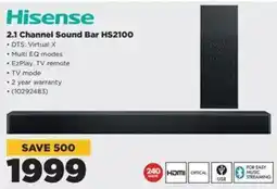 HiFi Corp Hisense 2.1 Channel Sound Bar HS2100 offer
