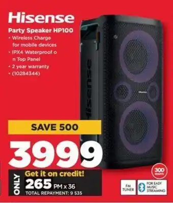 HiFi Corp Hisense Party Speaker HP100 offer