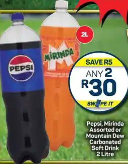 Pepsi, Mirinda Assorted or Mountain Dew Carbonated Soft Drink