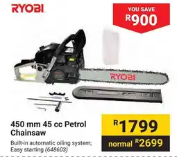 Builders Warehouse RYOBI 450 mm 45 cc Petrol Chainsaw offer
